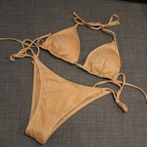 SHEIN Glitter triangle bikini swimsuit